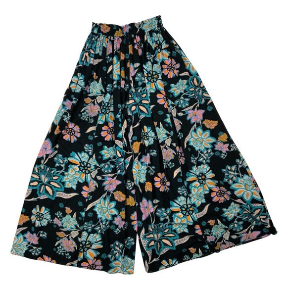 Free People Take It Easy Lounge Pant XS Twilight Combo Floral Wide Leg - Picture 12 of 13
